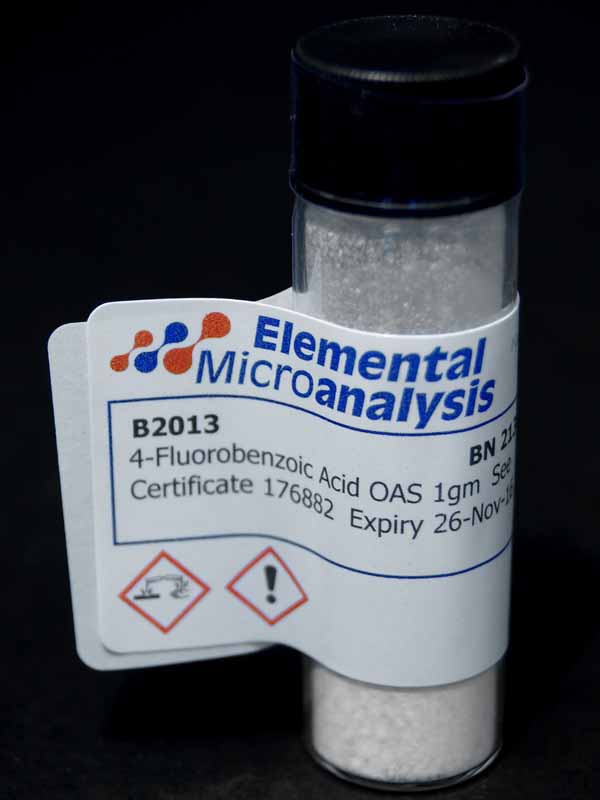 4-Fluorobenzoic Acid OAS 1 g   See Certificate 335658  Expiry 23-July-28